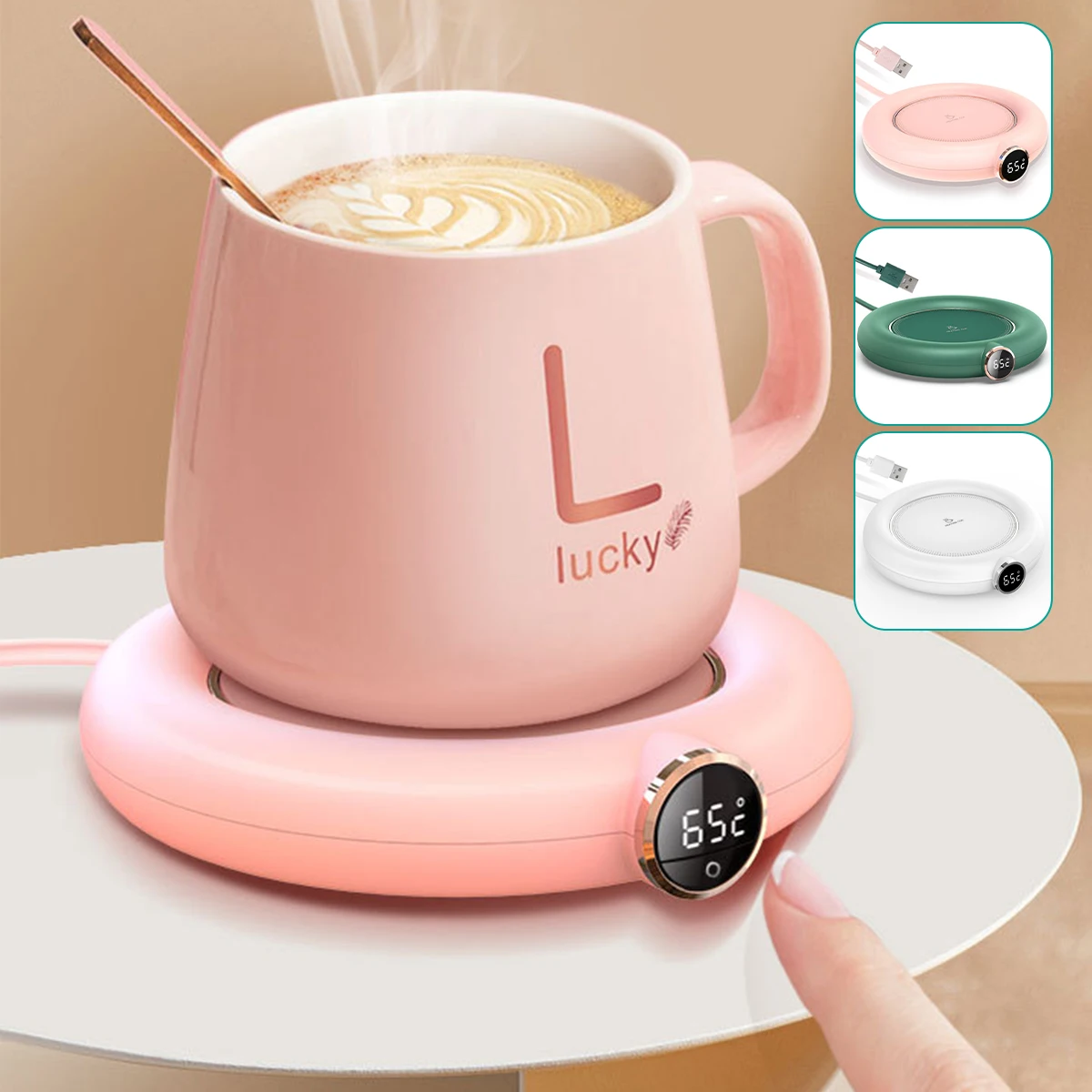 

Electric Coffee/Mug/Cup Mat/Warmer Heating Pad 3 Setting Heater for Coffee Milk Tea Mug 5V2A USB Heating Warm Cup Mat Up to 75℃