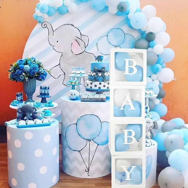 

NEW2022 Baby Transparent Box Storage Balloon Baby Shower Decorations Kids Baby Shower Boy Girl Gifts Wedding Decor Storage Box