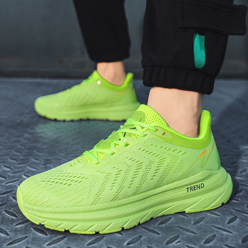 Men Road Running Shoes Outdoor Fitness Sport Shoes Breathable Anti-skid Cushioning Support Marathon Man Trainers Sneakers Women