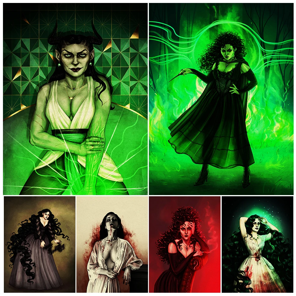 

The Evil Psychic Witch And Succubus Vintage Wall Art Canvas Painting Sexy Pagan Witch Art Poster And Print Home Decor Unframed