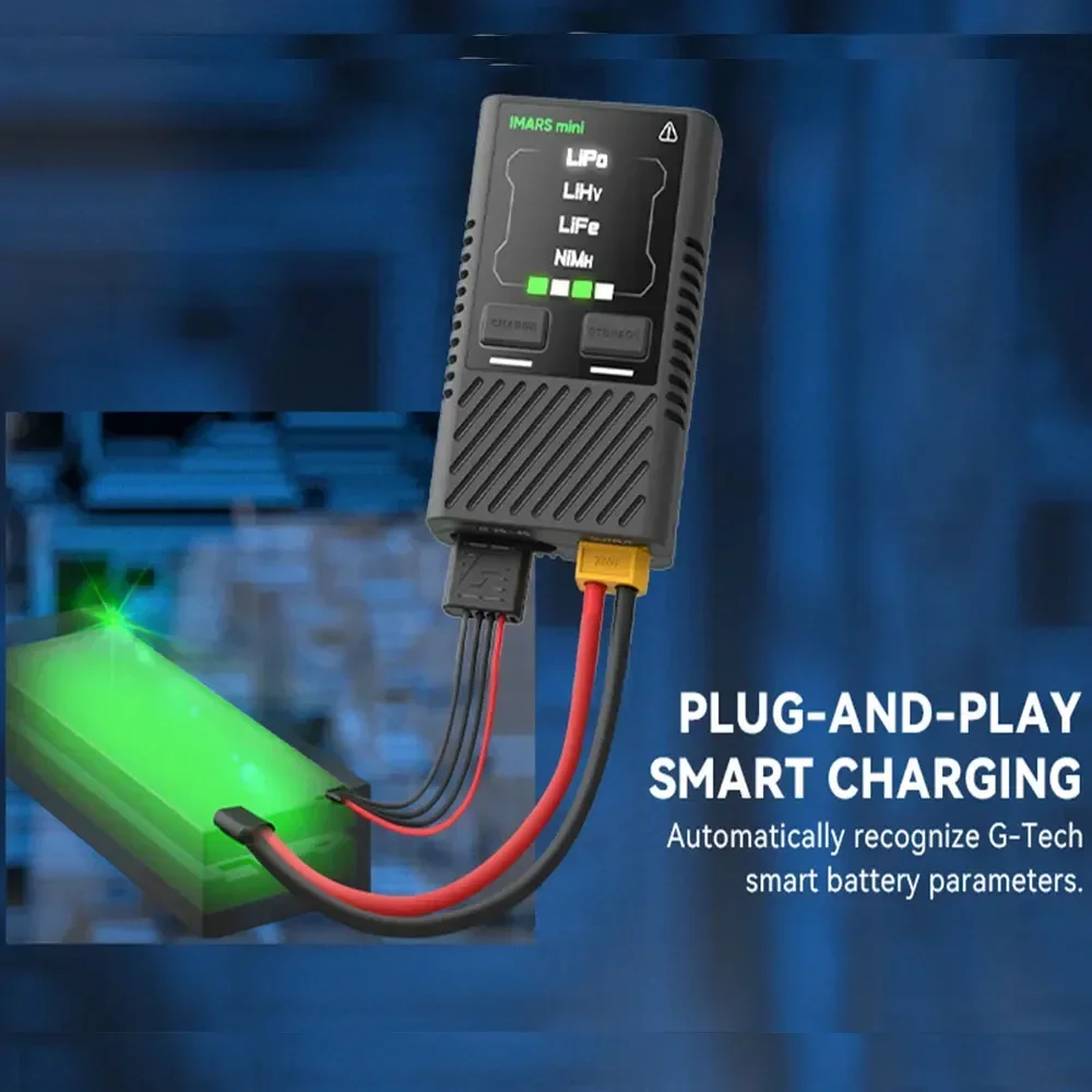 Gens Ace IMARS mini Balance Charger 2-4S Lipo Battery Smart Charging G-TECH для LiHv LiFe NiMH QC PD USB-C RC FPV Drone