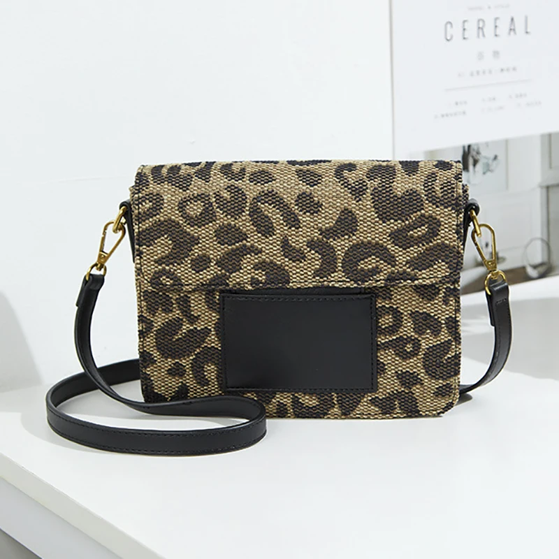 

Fashion Leopard Designer Handbags For Women Crossbody Flap Vintage PU Leather Shoulder Bags Spring New Messenger Women's Bag