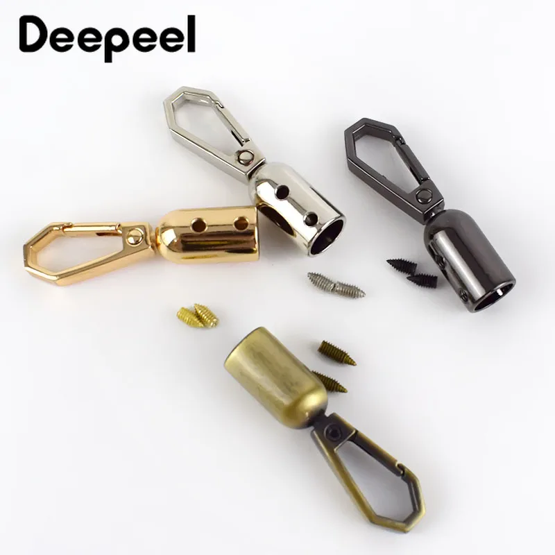 4/10pcs 8.6*46mm Handbag Tassel Cap Clasp Hook Connector Bag Hanger Metal Buckles Bags Strap Stopper Cord Lock DIY Accessories