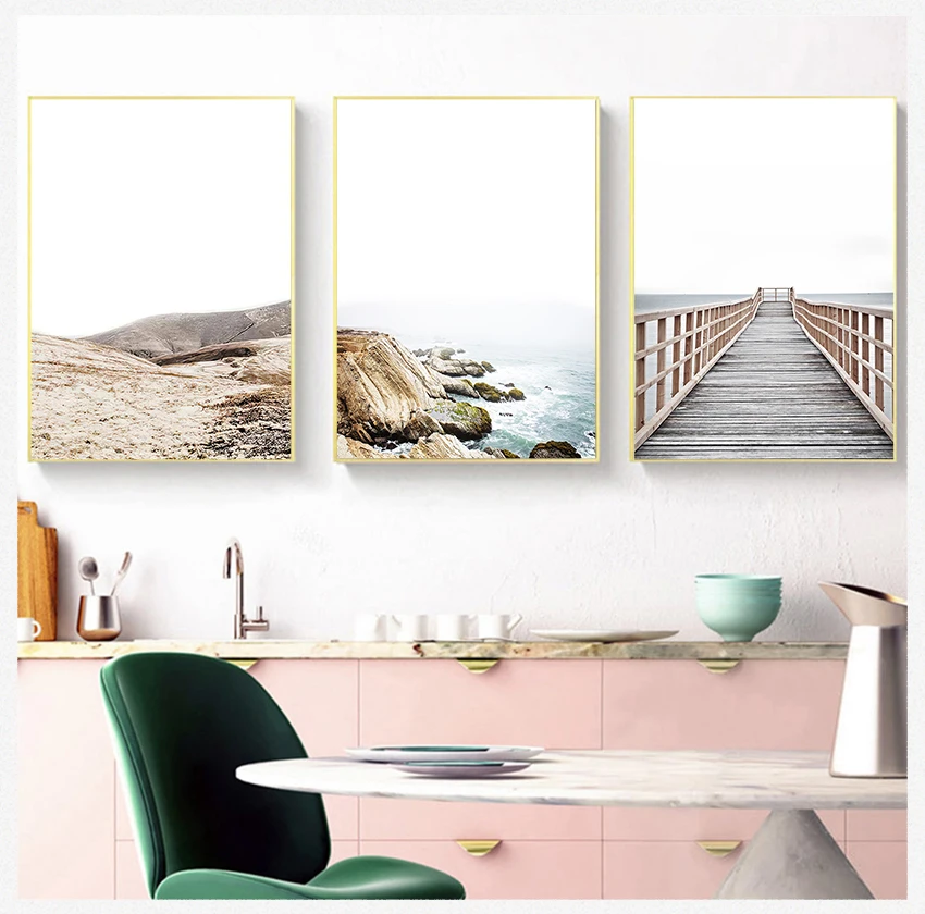 

Настенная Картина на холсте с изображением бережного моста, Постер в скандинавском стиле с природным ландшафтом, украшение для дома