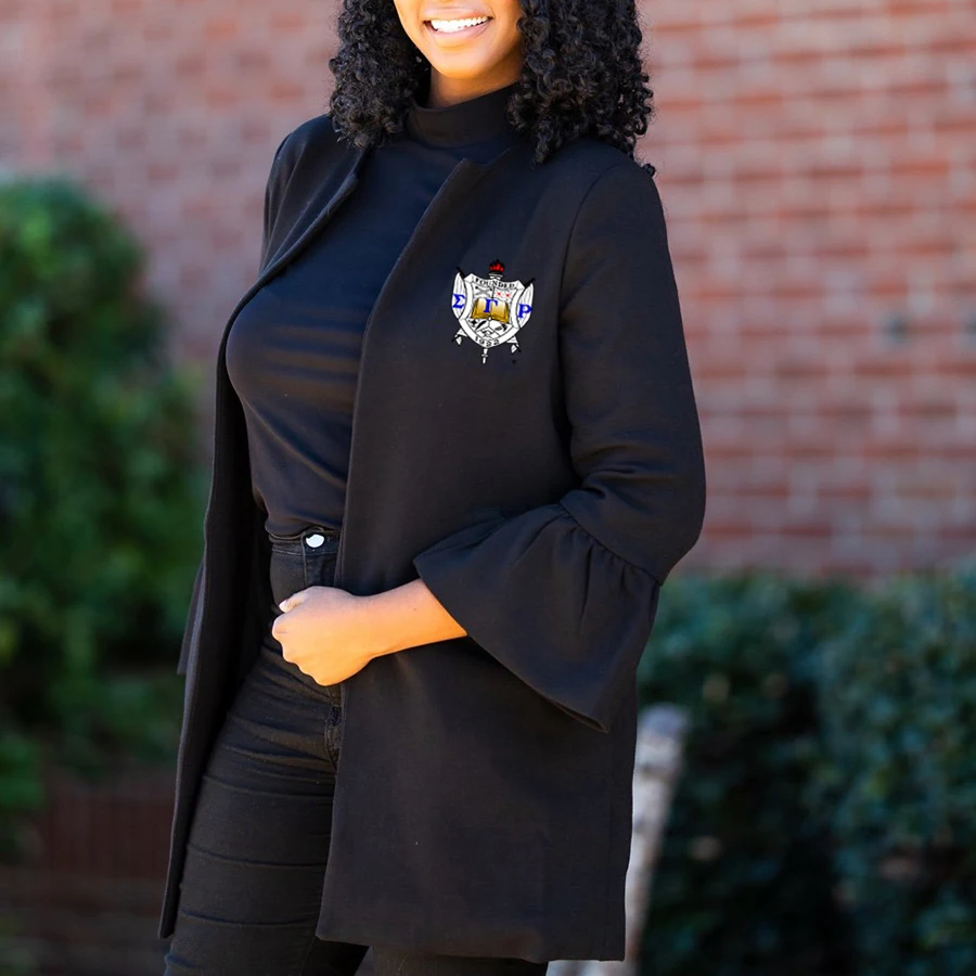 

Sigma Gamma Rho Fashionable embroidered printed long Coat