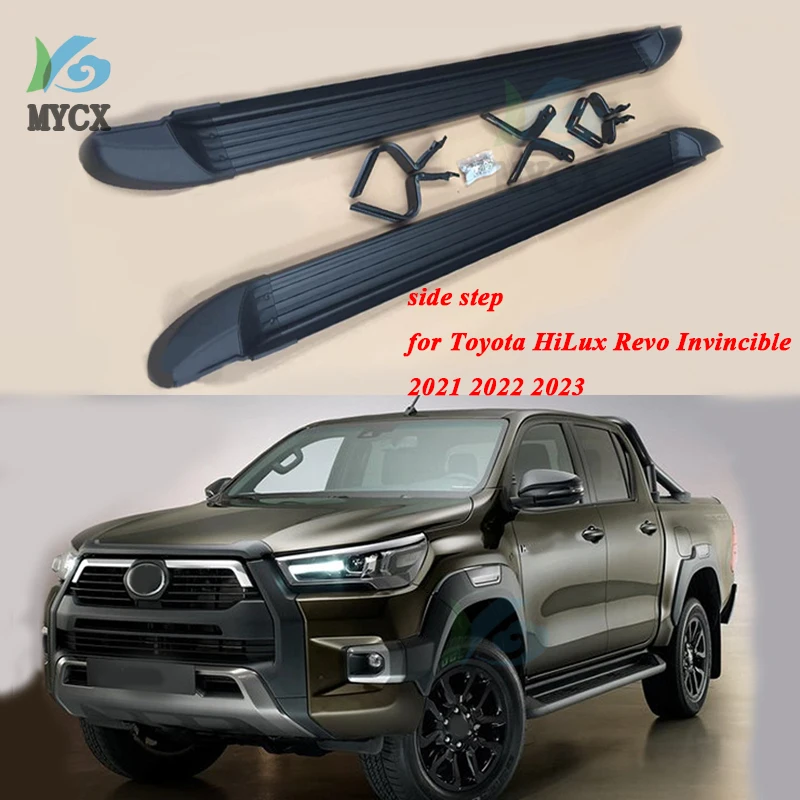 

Ножная педаль, боковая ступенчатая планка для Toyota HiLux Revo invsub Rocco 2021 2022, оригинальная модель, бесплатное отверстие для сверления, рекомендую