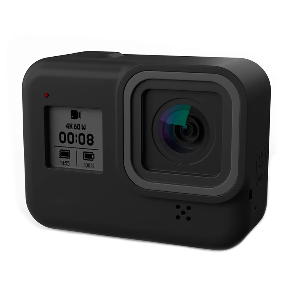 Силиконовый чехол для GoPro Hero 8 черное матовое стекло защита экрана объектива
