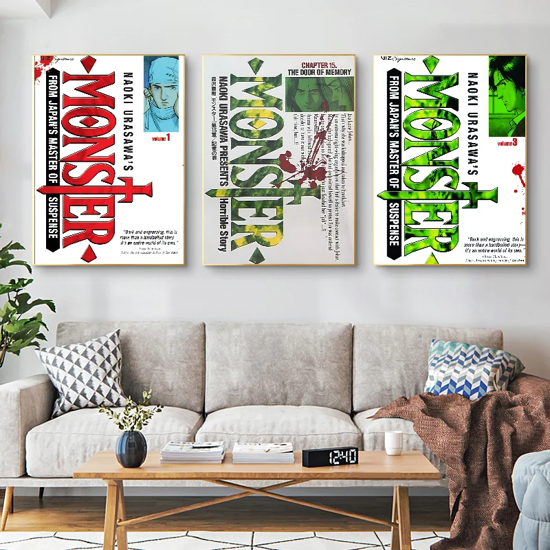 N-Naoki Urasawa S Monster Anime Classic Vintage Poster Paper Print Home Living Room Bedroom Entrance Bar Cafe Art Painting Decor