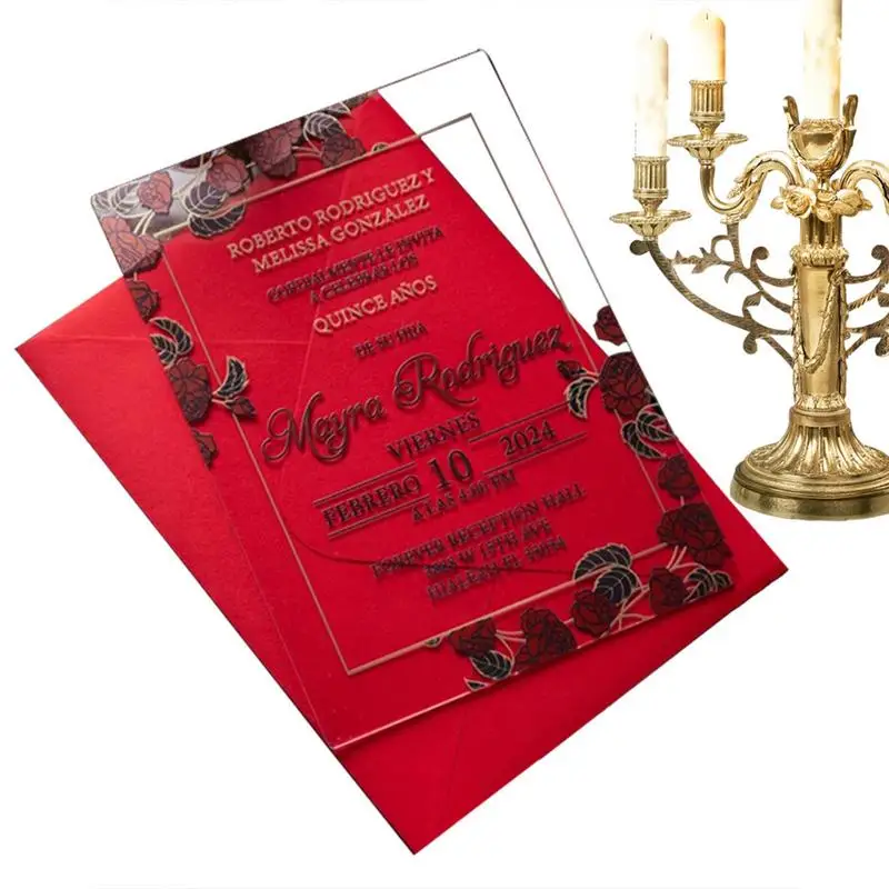 

Прозрачные акриловые свадебные приглашения, роскошные уникальные свадебные приглашения, рождественские подарки, открытки, приглашения, красочная печать