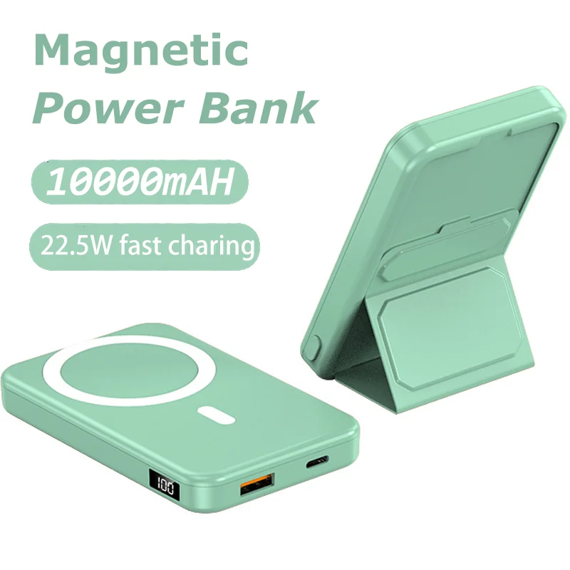 

20000mAh Magsafing Power Bank For iPhone14 13 12 Pro Max 14 Plus Magnetic With Foldable Stand External Auxiliary Battery Pack