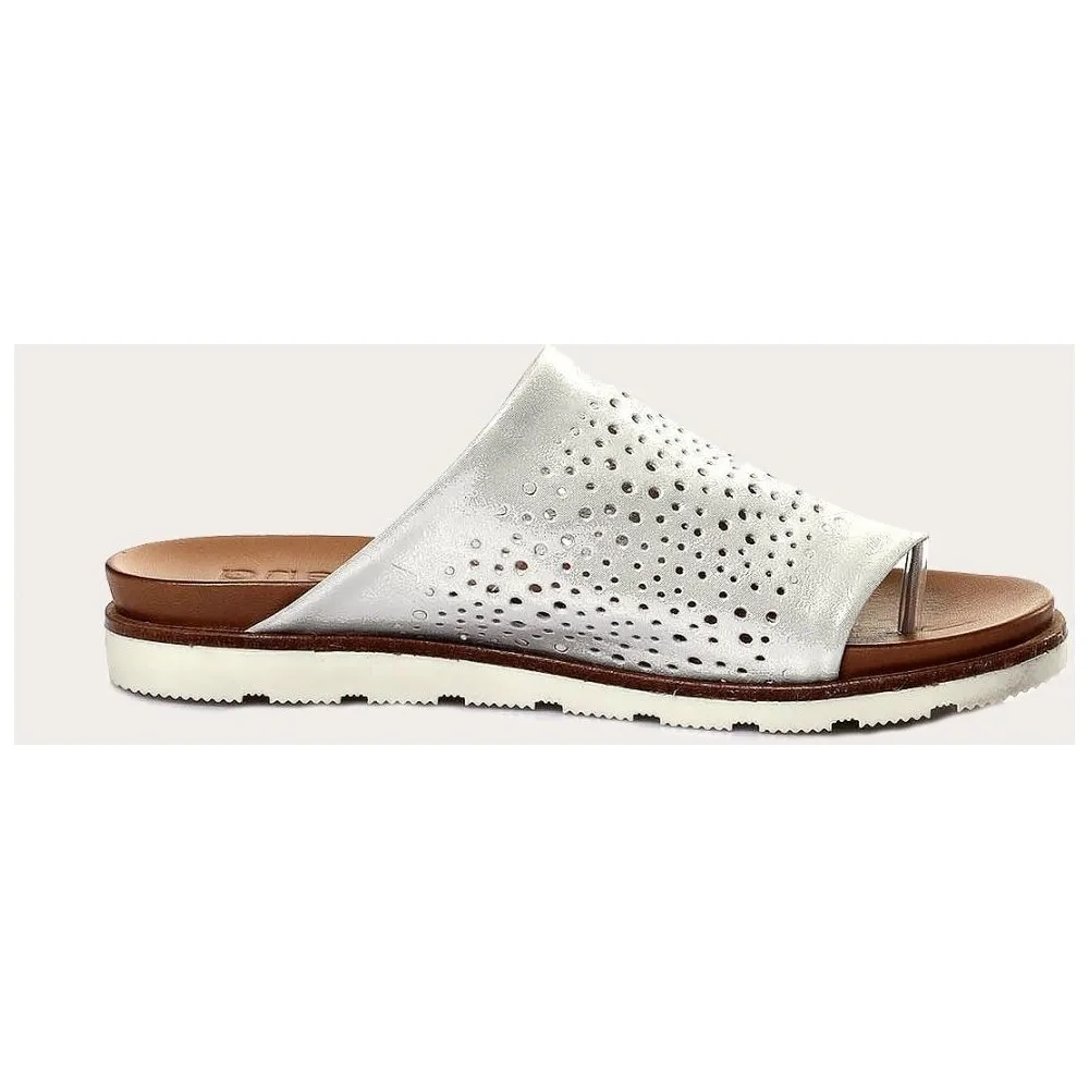

Dorlie Shoes Leather Silver Women 'S Flat Slippers