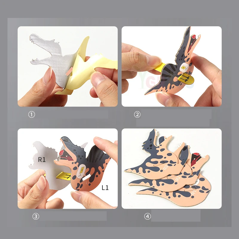 Детский обучающий бумажный 3D пазл-динозавр игрушки детская сцена головоломки