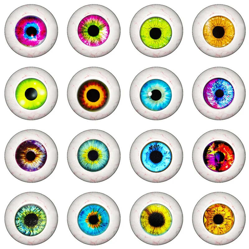 

10-5PCS In Pairs glass eyes cabochons Round 6-30MM Round Dome Dragon Eye Cat Eye Toys DIY Jewelry Accessory MIX Pupil Eye Cameo