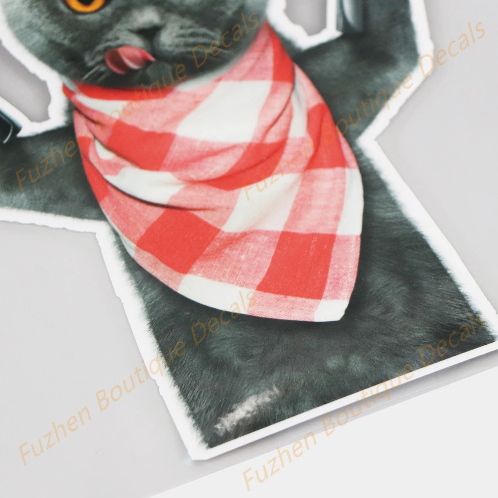 Fuzhen бутик-наклейки внешние аксессуары кошка держащая посуду креативные