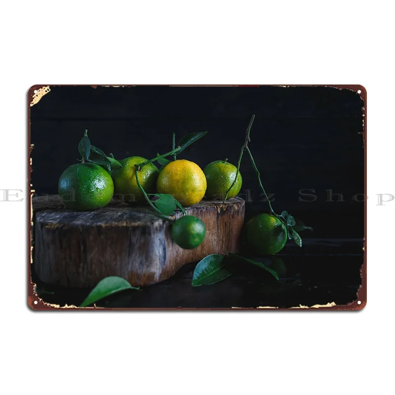 

Свежие зеленые мандарины, металлические знаки, классический кухонный дизайнерский настенный плакат, Настенный декор, жестяной плакат