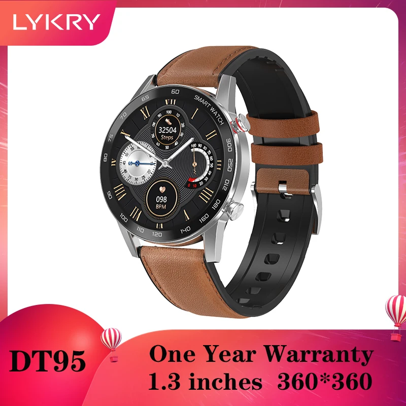 

LYKRY DT95 Smart Watch Heat Rate Monitor Support Bluetooth Calling 360*360 HD IPS Screen IP68 Waterproof Sports Smartwatch Men