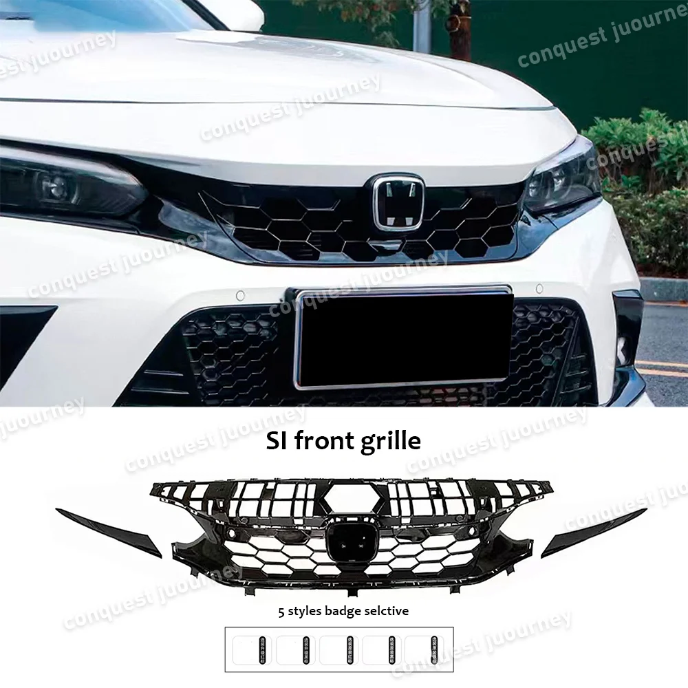 Фото Тип R/SI Передняя решетка для Honda Civic Hatchback 2022+ Краска для выпечки Спортивный комплект кузова Airintake Mesh Honda Аксессуары Обновление автомобиля №5