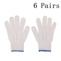 6 pairs safety gloves white cotton gloves for painter mechanic industrial warehouse gardening construction working gloves