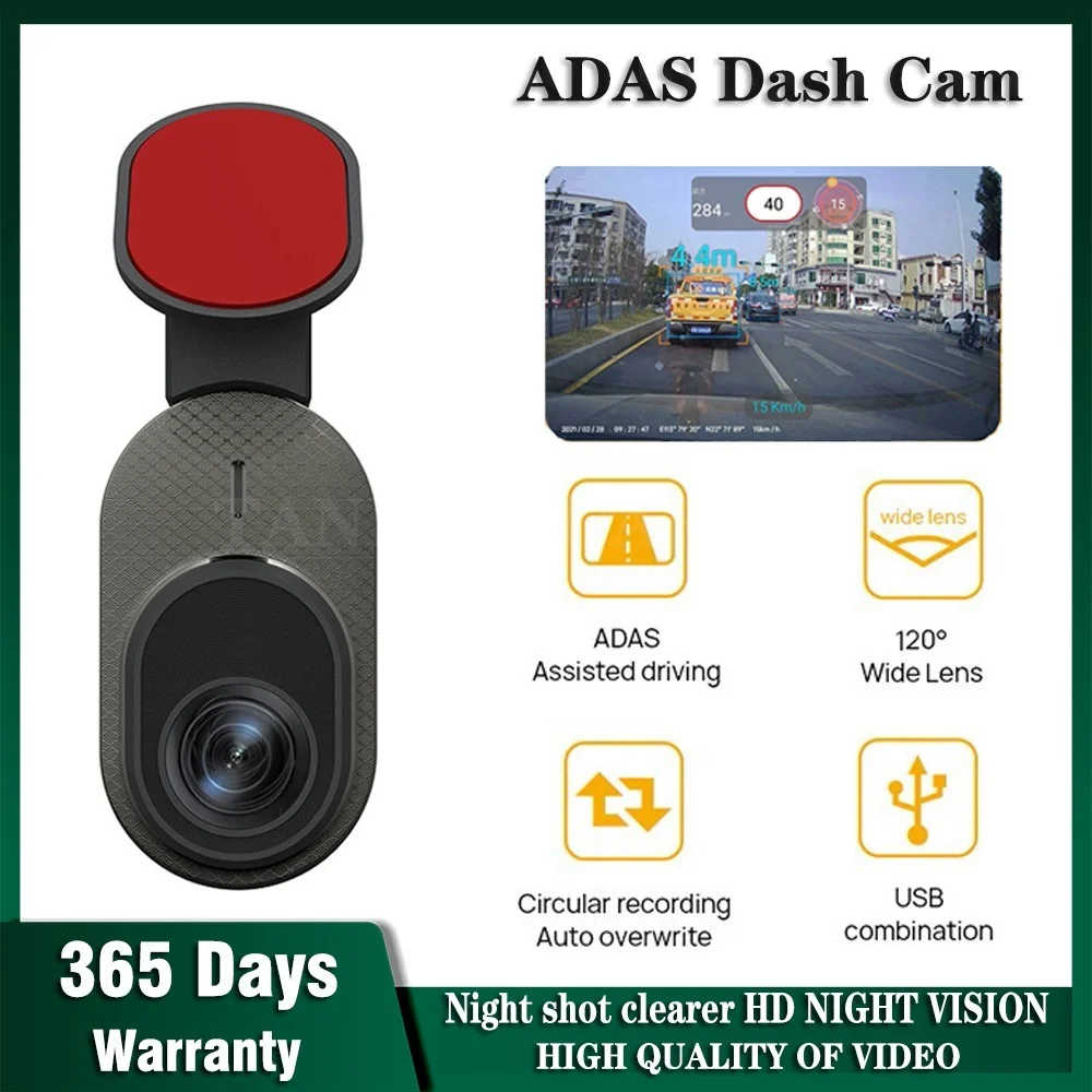 

ADAS Car DVR Camera HD 1080P Dash Cam 170° Wide Angle Night Vision Loop Recording For Android USB Mini Car Recorders Registrator