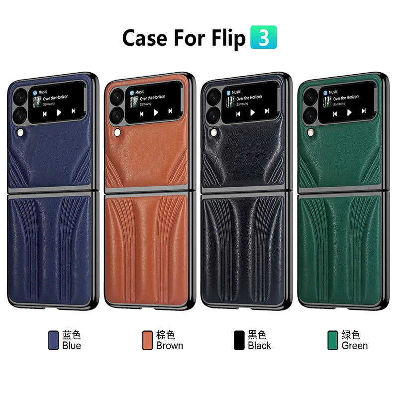 

Luxury Genuine Leather For Samsung Galaxy ZFlip3 Phone Case Super Running Ultra-Thin Drop-Resistant Flip3 Back Cover