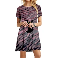 spring summer t shirt dresses women printed sexy beach short sleeve vintage clothing holiday casual loose