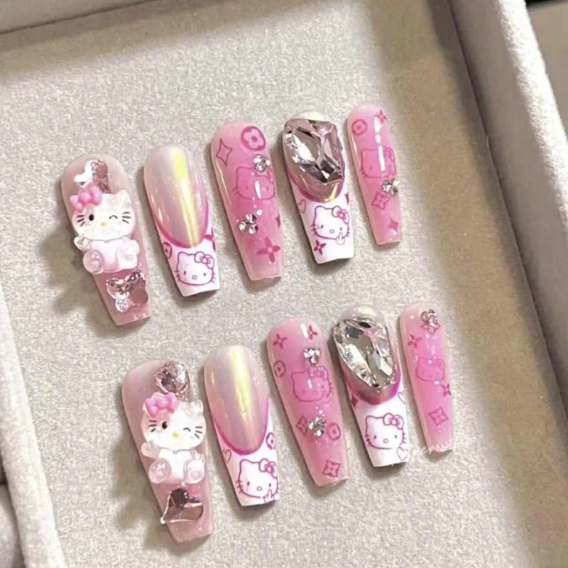 Sanrios девушка мультфильм сладкая Аврора французская длинная трапеция Hellokittys патч