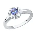 Кольцо SOKOLOV Diamonds из белого золота с бриллиантами и танзанитом, Золото, 585, Женское, Оригинальная продукция