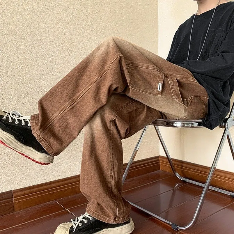 

American Vibe High Street Jeans Men Vintage Work Pants