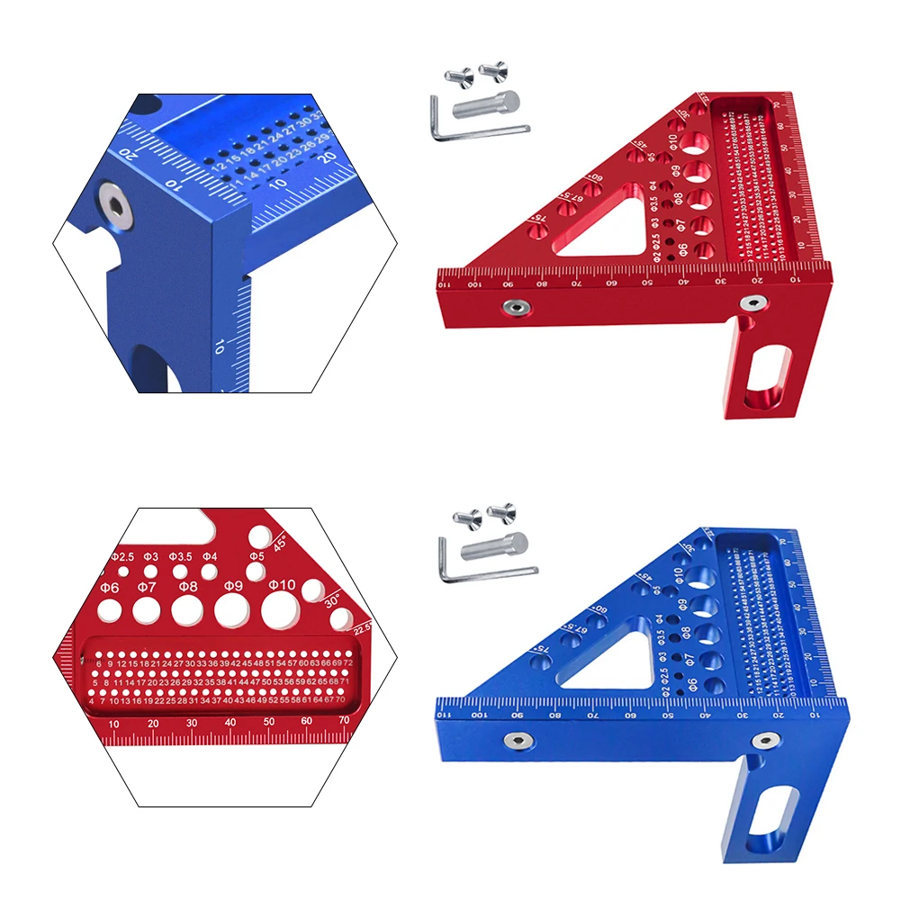 Деревообработка треугольная линейка квадратный транспортир из алюминиевого