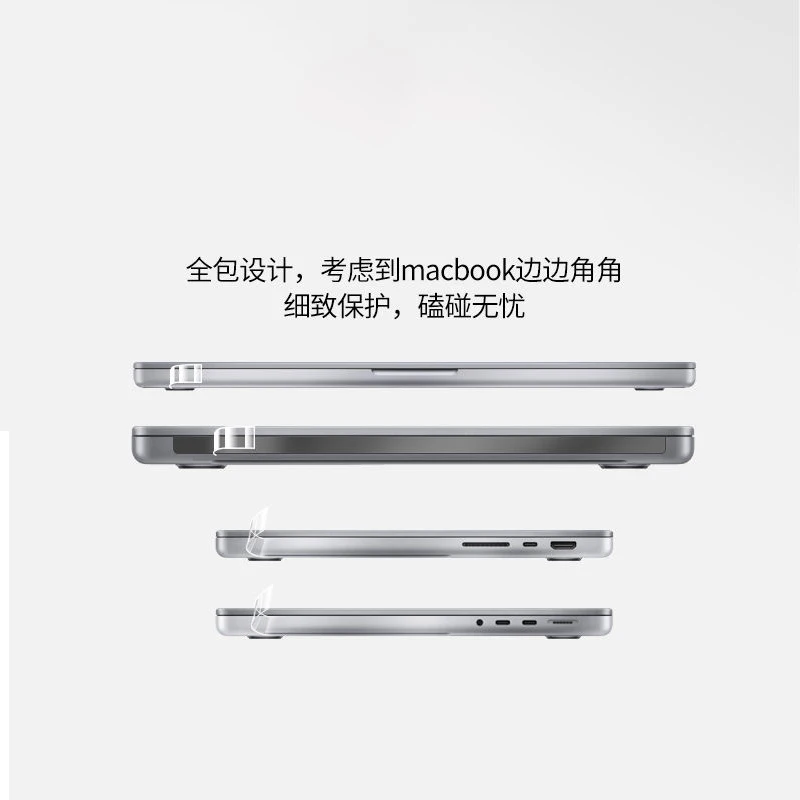 Боковой Чехол с портом Thunderbolt для зарядки Macbook Pro 14 2023 защитная пленка рамкой 3M