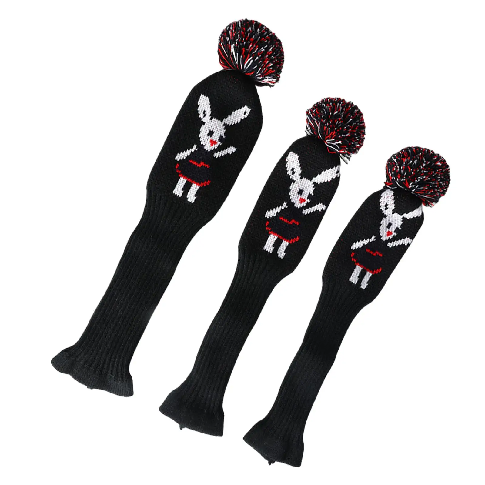 

3Pcs Knitted Golf Club Head Covers Golf Woods Head Covers for Driver Bag