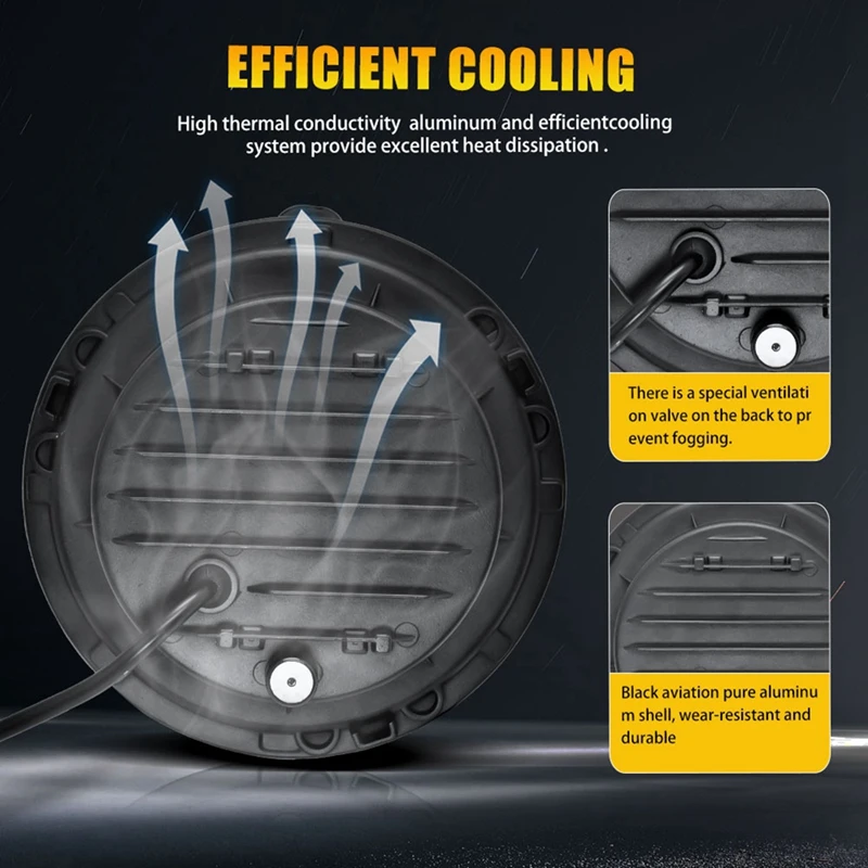 7-дюймовая светодиодная фара Halo дальнего/ближнего света с синим янтарным