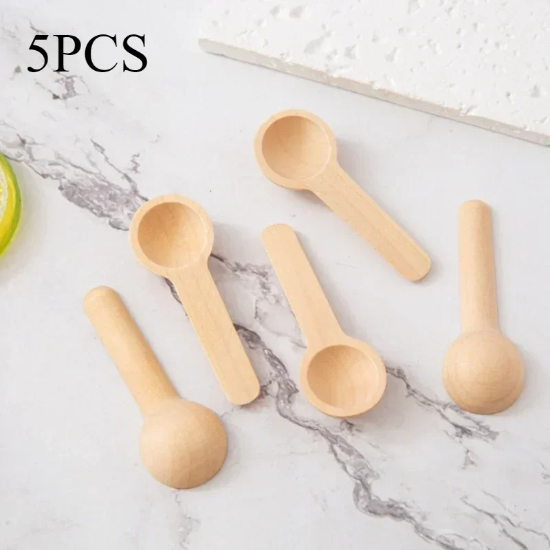 5 шт. мини-деревянная ложка с короткой ручкой кухонная мерная для приправ джема