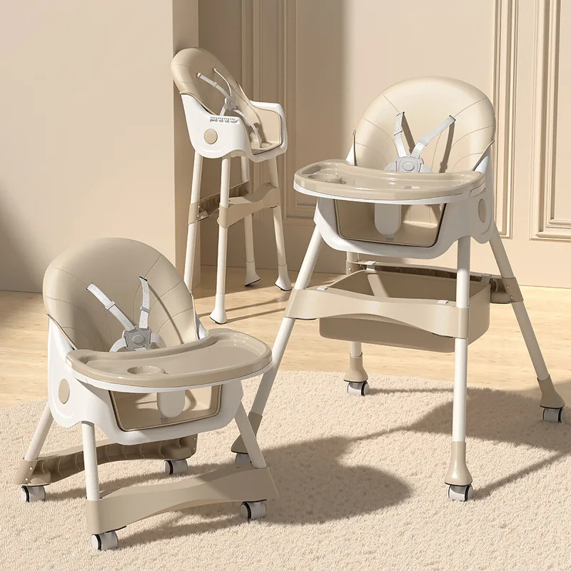 

Baby dining chair folding multifunctional infant table chair adjustable detachable household dining table portable