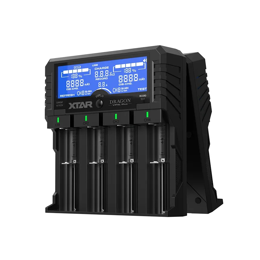 Фото XTAR DRAGON VP4L PLUS 18650, тестер емкости зарядного устройства, проверка аккумуляторов для быстрой зарядки, тестер литий-ионных аккумуляторов AAA AA C D №4