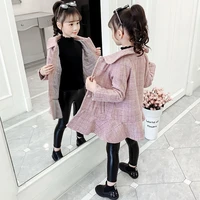girls woolen coat jacket outwear 2022 retro plus thicken spring autumn cotton%c2%a0overcoat outfits%c2%a0sport tracksuits tops childrens