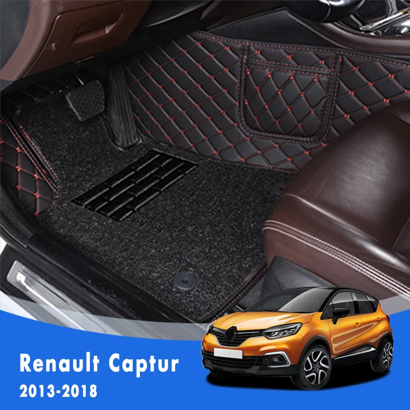 Для ЕС Renault Captur 2018 2017 2016 2015 2014 2013 Роскошные двухслойные автомобильные коврики с