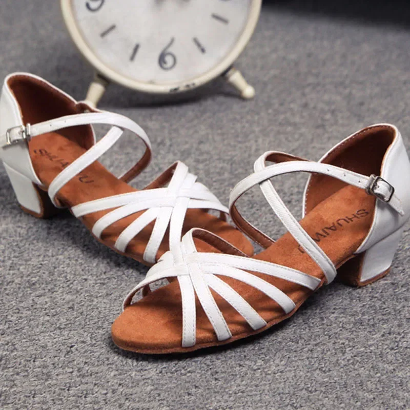 Танцевальная обувь женская для бальных танцев детская латинских атласная танго