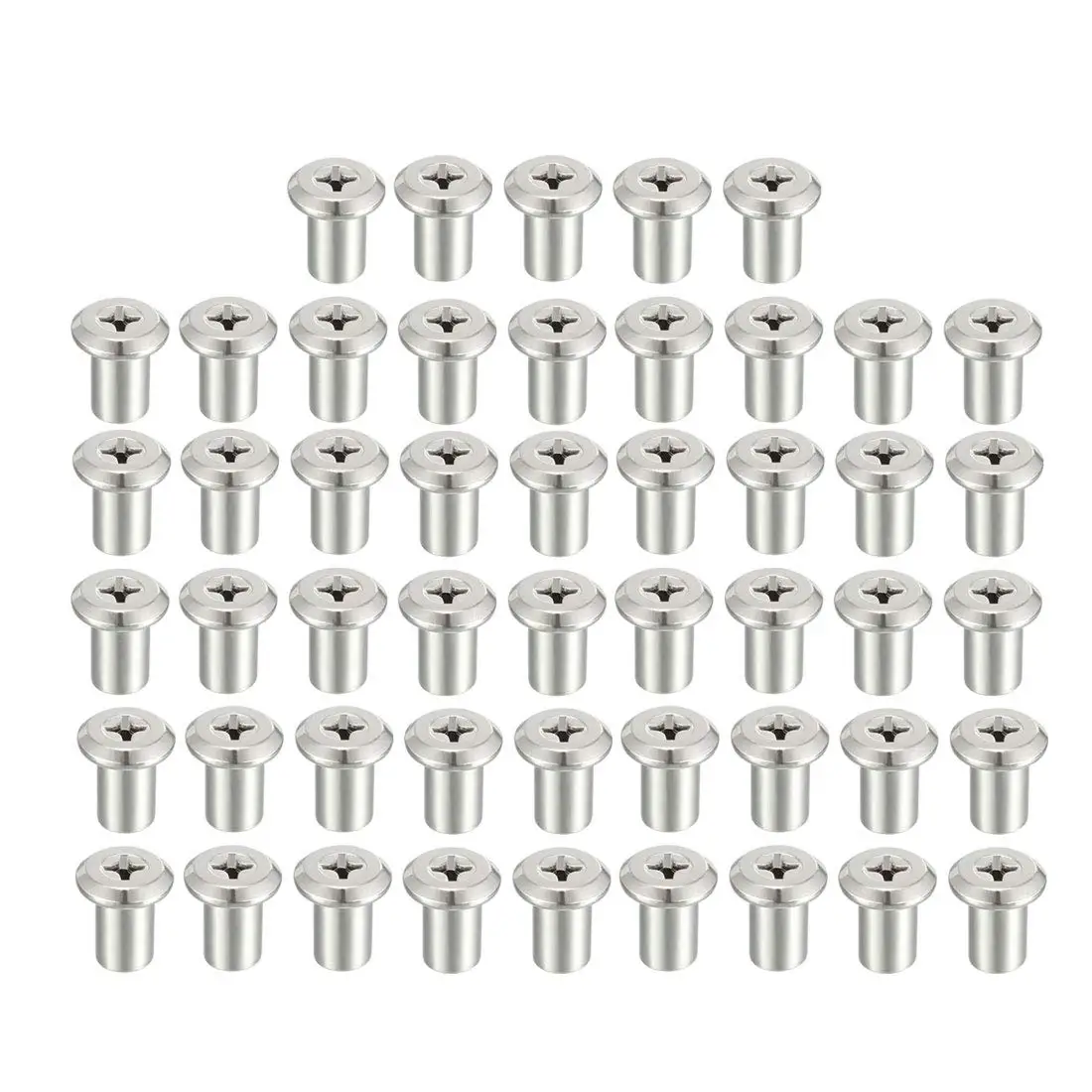 

M6x12mm Phillips Head Insert Nut Screw Post Sleeve Nut for Furniture 50pcs