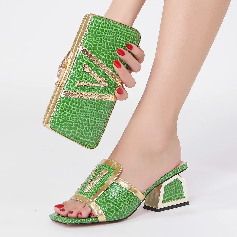 

Slipers Handbag High Heels Fancy Woman Summer 2022 Wedding Bride Latest Slippers For Phone Ladies Matching Shoes And Bag Set