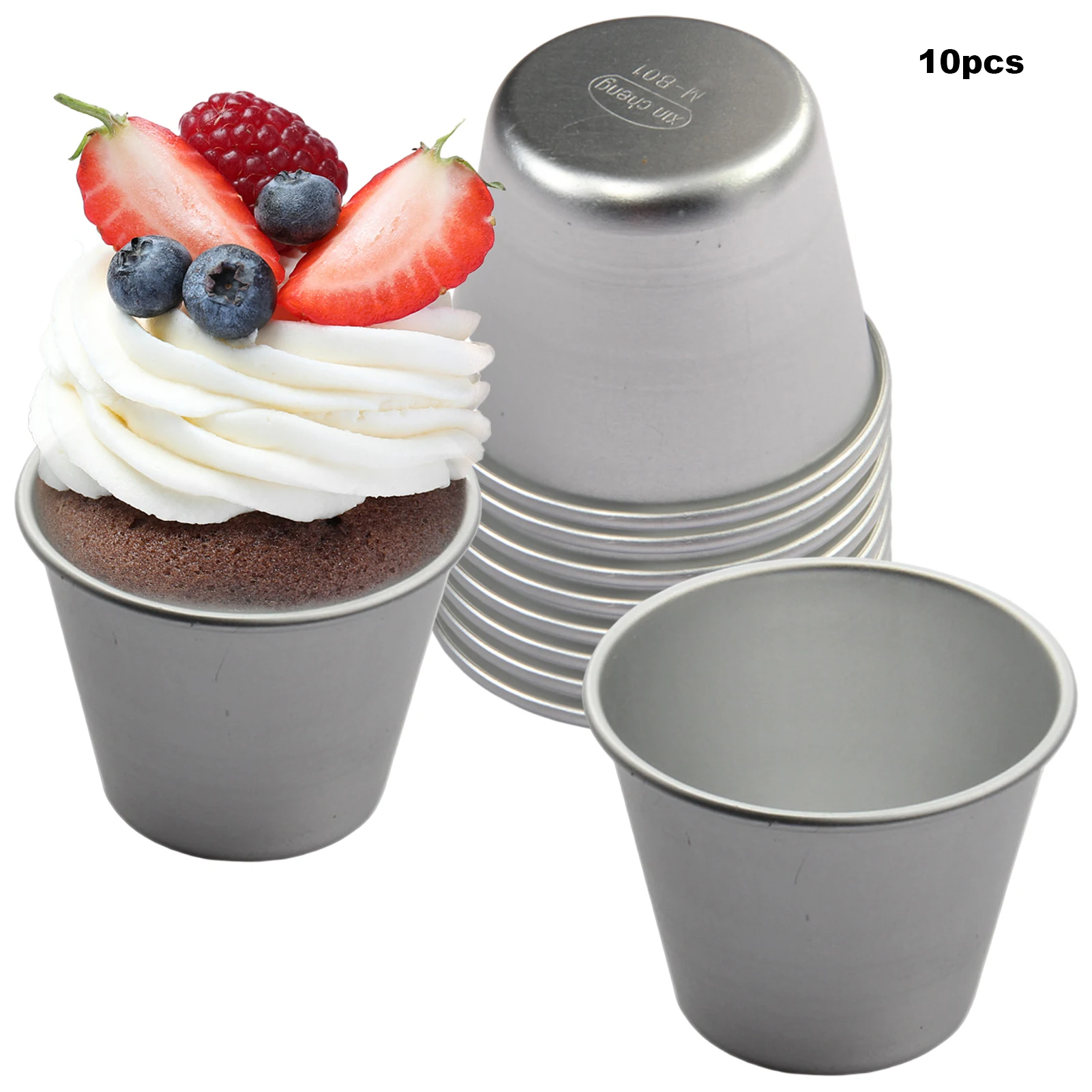 

10pcs Pudding Moulds Baking Cups Individual Tartlets Pans Easy To Clean Cake Durable Muffin Desserts DIY Non Stick Reusable