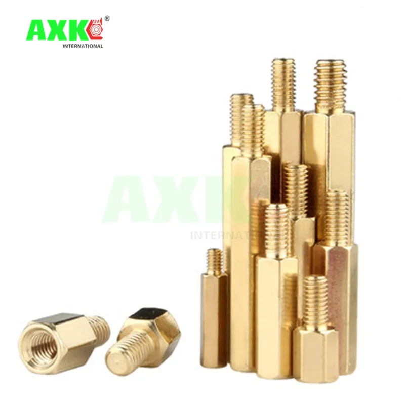 

AXK M3 *4 5 6 7 8-23MM +6MM single-head Hexagon Copper pillars cylinder Outside screw tooth length:6MM