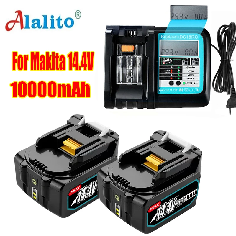 

Сменный литий-ионный аккумулятор BL1460 14,4 В 10000 мАч для Makita BL1430 BL1440 LXT200 BDF340 TD131D со светодиодсветодиодный аккумуляторами для электроинструмент...