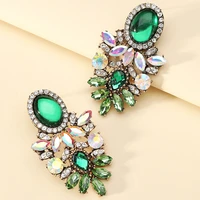 modern fashion geometric big dangle drop earrings for women 2022 luxury brand vintage sparkly crystal pendant statement jewelry