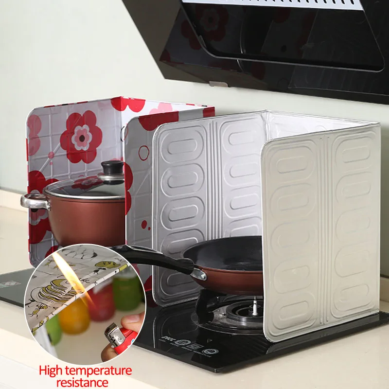 

1/2PCS/SET Kitchen Gadgets Oil Baffle Gas Stove Baffle Aluminum Foil Oil Splash Protection Screen Kichen Accessories Tools