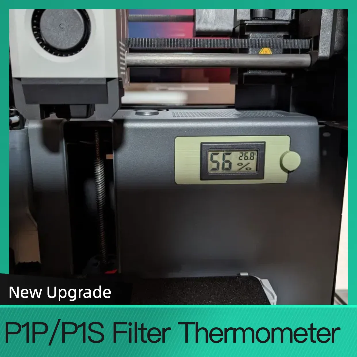 Для Bambu P1P/P1S держатель термометра с фильтром ЖК-цифровой измеритель температуры и