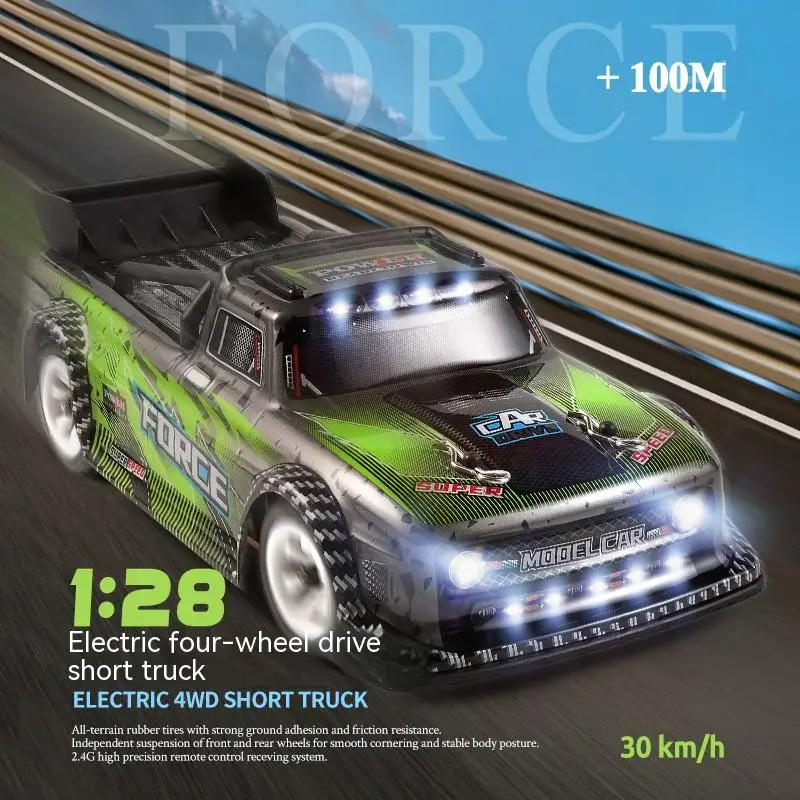 

Rc Car New 284131 Electric 4wd 1 To 28 Short Truck Alloy Chassis With Lights Drift Remote Control Car