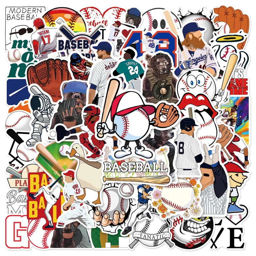 

10/30/50PCS New Baseball Cartoon Personality Creative Computer Suitcase Mobile Phone Car Decoration Waterproof Sticker Wholesale