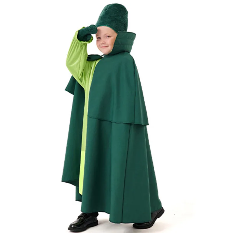Зеленые мальчики Оз солдаты косплей дети Хэллоуин бородатая гвардия карнавал