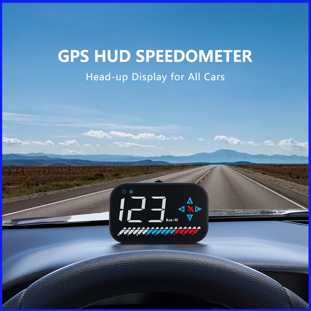

GEYIREN 2023 GPS HUD Digital Speedometer Fit All Car Big Font Head-up Display KMH MPH Mileage Auto Electronics Accessories